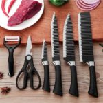 Food Safe Non Stick Black Coating 6PC Knife Set