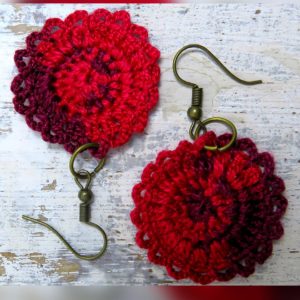 Handmade Crochet Earrings – Sultry Red Boho Elegance!